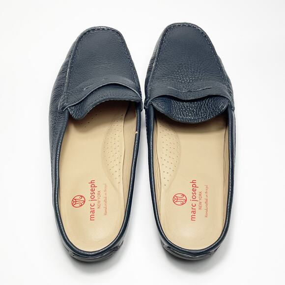 Marc Joseph New York Navy Leather Driving Shoes Brighton Beach Sz 11 Brazil EUC - Picture 3 of 7